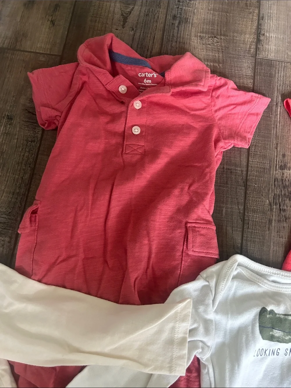 Carter's Coral, Red, Yellow, Blue & White Kids Short-Sleeve Tops Bundle